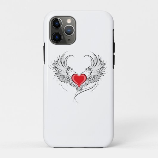 Rode engel hart met vleugels Case-Mate iPhone case (Achterkant)