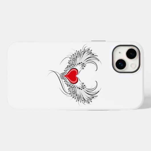 Rode Engel Hart met vleugels Case-Mate iPhone Case (Achterkant (horizontaal))