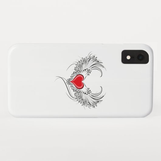 Rode Engel Hart met vleugels Case-Mate iPhone Case (Achterkant (horizontaal))