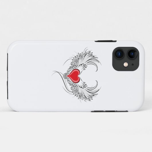 Rode Engel Hart met vleugels Case-Mate iPhone Case (Achterkant (horizontaal))