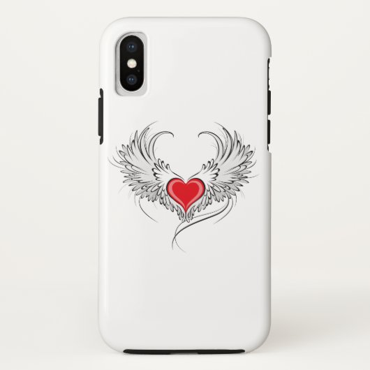 Rode engel hart met vleugels Case-Mate iPhone case (Achterkant)