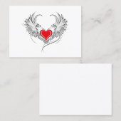 Rode Engel Hart met vleugels Contactkaartje (Voorkant / Achterkant)