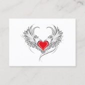 Rode Engel Hart met vleugels Contactkaartje (Voorkant)