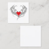 Rode Engel Hart met vleugels Contactkaartje (Voorkant / Achterkant)