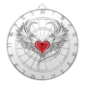 Rode engel hart met vleugels dartbord (Voorkant)