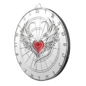 Rode engel hart met vleugels dartbord (Voorkant Rechts)