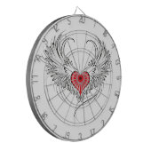 Rode engel hart met vleugels dartbord (Voorkant Links)