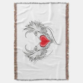 Rode Engel Hart met vleugels Deken (Voorkant Verticaal)