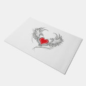 Rode Engel Hart met vleugels Deurmat (Schuin)