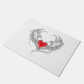 Rode Engel Hart met vleugels Deurmat (Schuin)