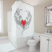 Rode Engel Hart met vleugels Douchegordijn (In situ)