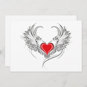 Rode Engel Hart met vleugels Feestdagenkaart (Voorkant / Achterkant)