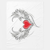 Rode engel hart met vleugels fleece deken (Voorkant)