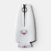 Rode Engel Hart met vleugels Flesjeskoeler (Achterkant)