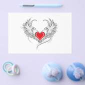 Rode Engel Hart met vleugels Flyer (Enkel)