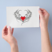 Rode Engel Hart met vleugels Flyer (Hand)