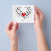 Rode Engel Hart met vleugels Flyer (Hand)