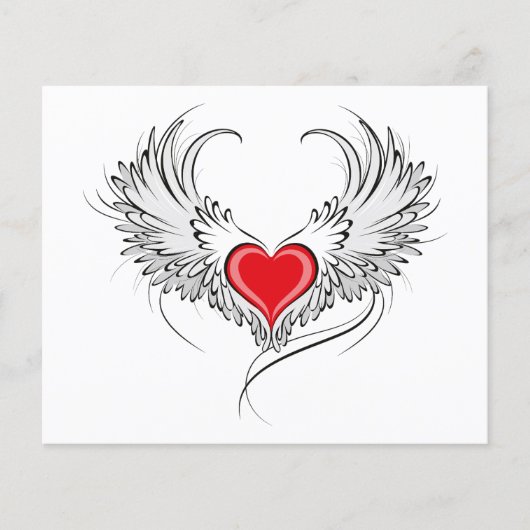 Rode Engel Hart met vleugels Flyer (Voorkant)