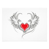 Rode Engel Hart met vleugels Foto Afdruk (Voorkant)