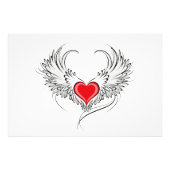 Rode engel hart met vleugels foto afdruk (Voorkant)