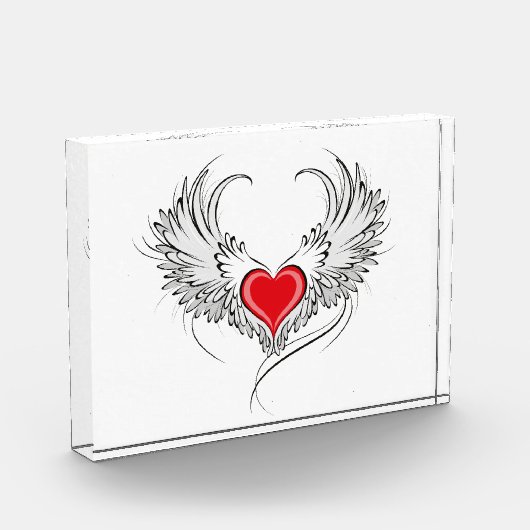 Rode Engel Hart met vleugels Fotoblokken (Links)