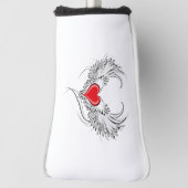Rode engel hart met vleugels golfheadcover (Draai 90)