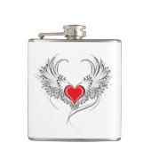 Rode Engel Hart met vleugels Heupfles (Voorkant)