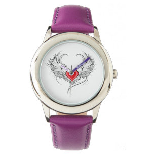 Rode Engel Hart met vleugels Horloge