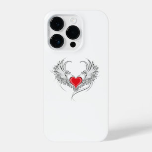 Rode Engel Hart met vleugels iPhone 14 Plus Hoesje