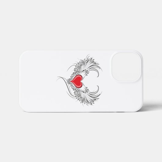 Rode Engel Hart met vleugels iPhone Hoesje (Achterkant horizontaal)