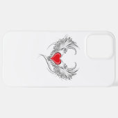 Rode Engel Hart met vleugels iPhone Hoesje (Achterkant horizontaal)