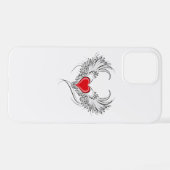 Rode Engel Hart met vleugels iPhone Hoesje (Achterkant horizontaal)