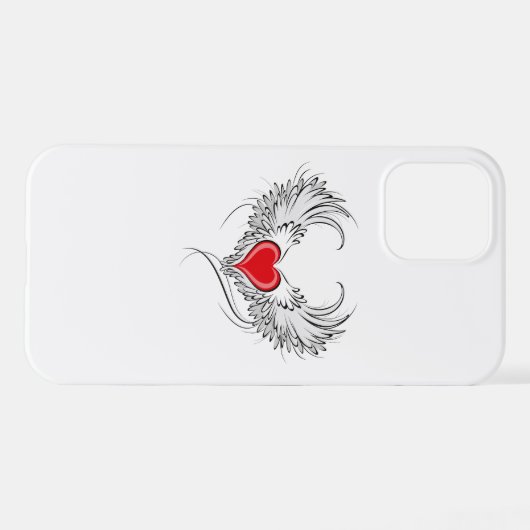 Rode Engel Hart met vleugels iPhone Hoesje (Achterkant horizontaal)