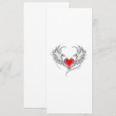 Rode Engel Hart met vleugels Kaart (Voorkant / Achterkant)