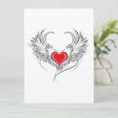 Rode Engel Hart met vleugels Kaart (Staand voorkant)
