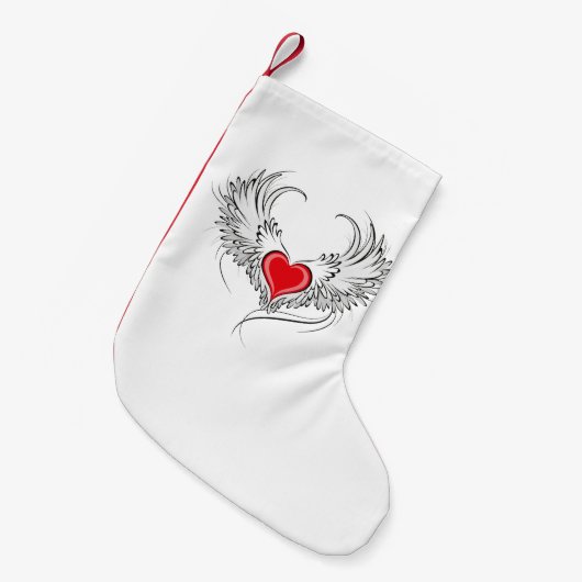 Rode Engel Hart met vleugels Kleine Kerstsok (Voorkant (Hangend))