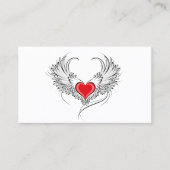 Rode Engel Hart met vleugels Kortingskaartje (Voorkant)