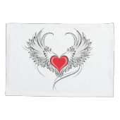 Rode engel hart met vleugels kussensloop (Achterkant)