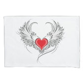 Rode engel hart met vleugels kussensloop (Voorkant)