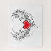 Rode Engel Hart met vleugels Legpuzzel (Verticaal)