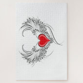 Rode Engel Hart met vleugels Legpuzzel (Verticaal)