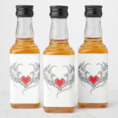 Rode Engel Hart met vleugels Likeurfles Etiket (Flessen)
