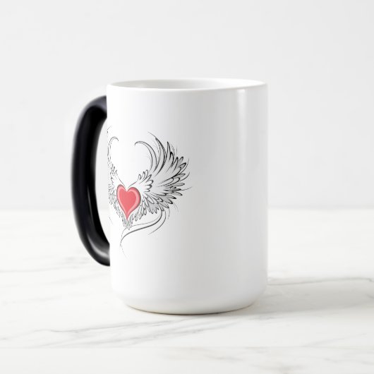 Rode Engel Hart met vleugels Magische Mok (Voorkant links)