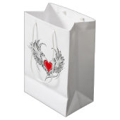 Rode Engel Hart met vleugels Medium Cadeauzakje (Voorkant Gekanteld)
