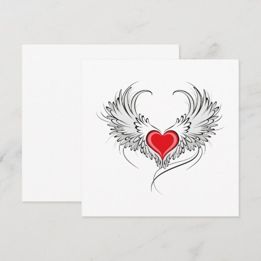 Rode Engel Hart met vleugels Menu (Voorkant / Achterkant)