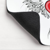 Rode engel hart met vleugels muismat (Hoek)