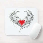 Rode engel hart met vleugels muismat (Met muis)