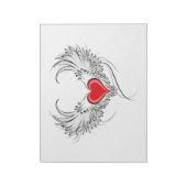 Rode Engel Hart met vleugels Notitieblok (Linkerzijde)