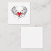 Rode Engel Hart met vleugels Notitiekaartje (Voorkant / Achterkant)