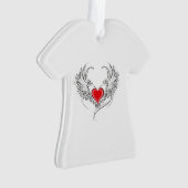 Rode Engel Hart met vleugels Ornament (voorkant)